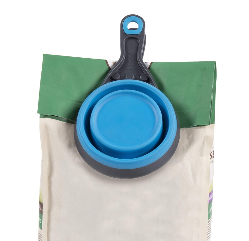Dexas Pets Collapsible KlipScoop Collapsible Dry Dog Food Scoop and Dog Food Bag Clip, 2 Cup Capacity, Pro Blue - Image 5